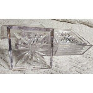 McM Vintage LUCITE Dek-O Coasters (8) Clear Genuine Duracite STARBURST &Case VgC